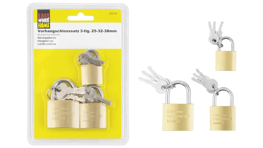 EASY WORK Vorhangschlosssatz 3-teilig