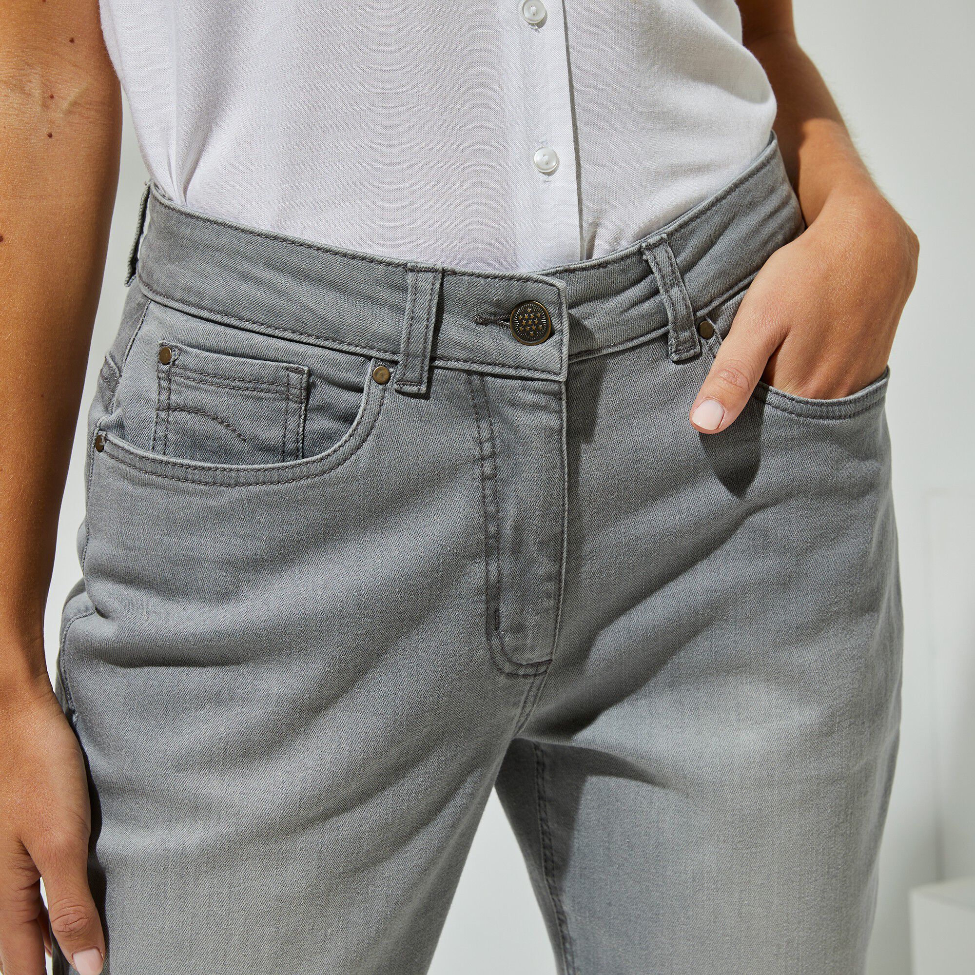 Jean stretch coupe mom