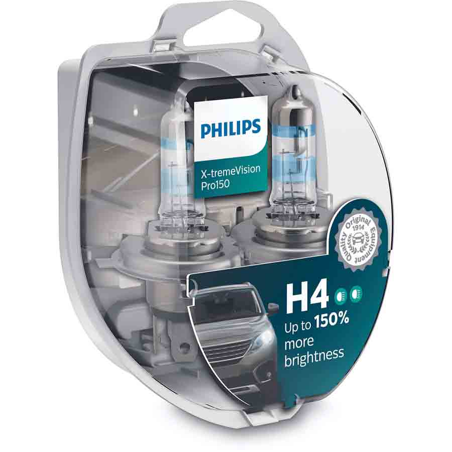 Philips X-treme Vision Pro150 H4 Halogen-Scheinwerferlampe, 2 Stück - ATU