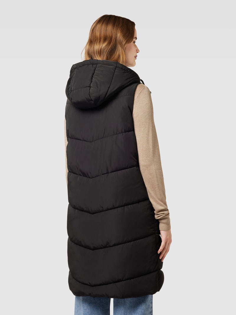 Steppweste mit Kapuze in schwarz