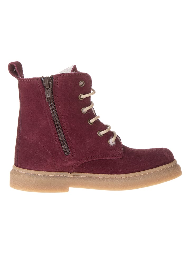 POM POM Leder-Winterboots in Rot günstig kaufen