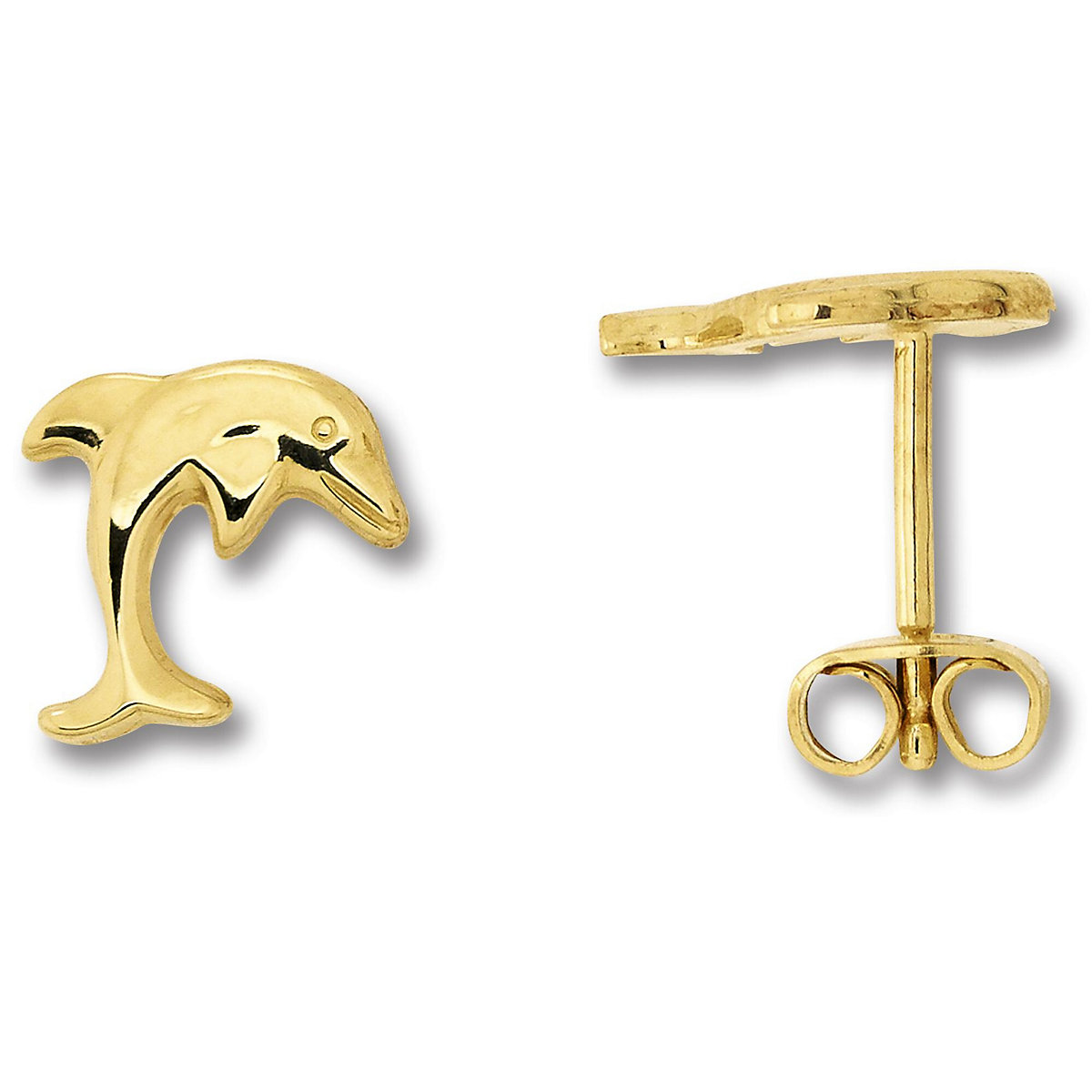 Delfin Ohrringe   Ohrstecker aus 333 Gelbgold Ohrstecker für Kinder