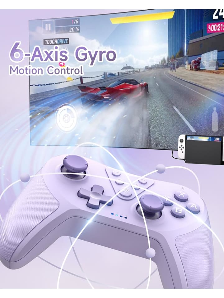 COFI 1453 Bluetooth Controller, Switch Controller mit 6-Axis Motion in Lila günstig kaufen 1