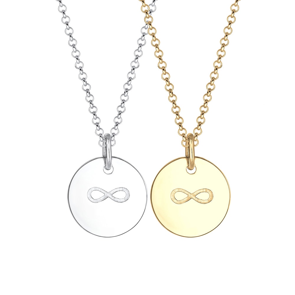 Elli Elli Collier Partnerkette Friends Infinity Bi-Color 925 Silber collier