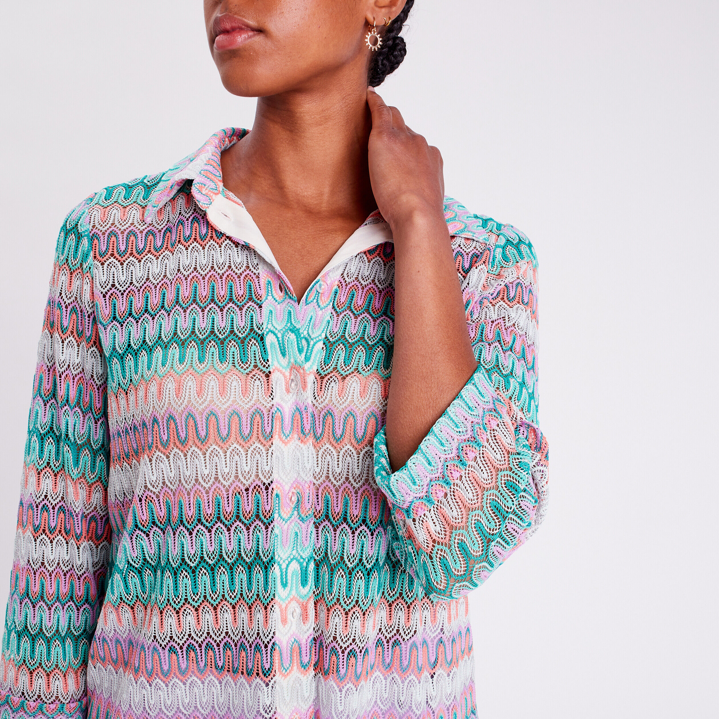 Chemise aspect crochet beige femme | Cache Cache