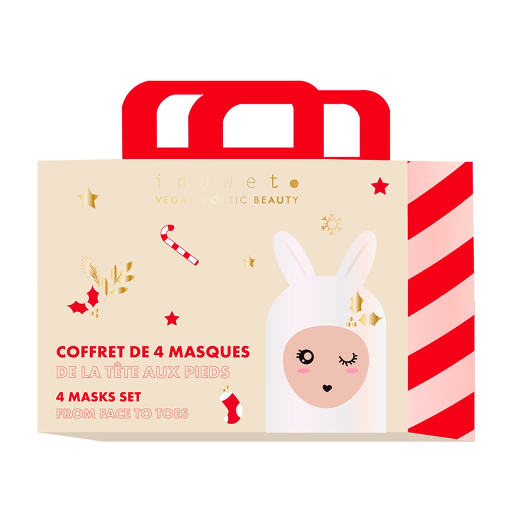 Inuwet Coffret 4 Masques Visage & Corps Masques Biocellulose Naturels & Vegan