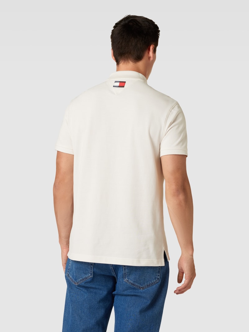 Poloshirt mit Logo-Stitching in weiß