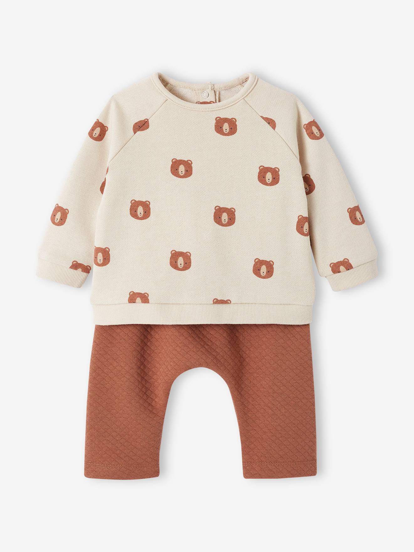 Ensemble bébé sweat et pantalon écru