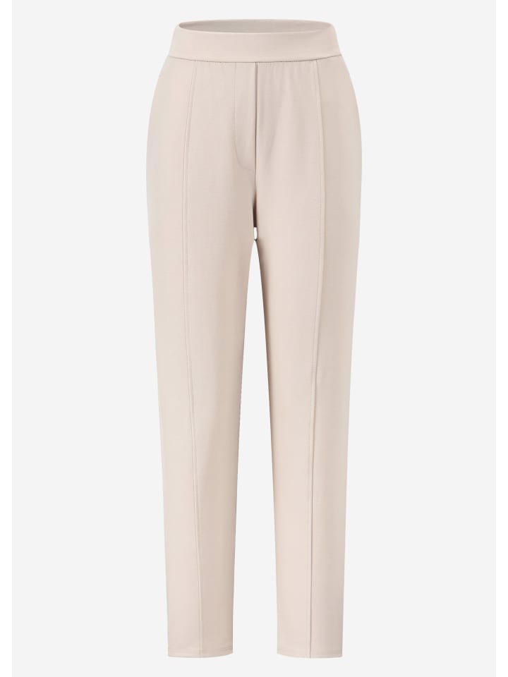 SASSYCLASSY Jersey Chinos mit Ziernaht in Beige günstig kaufen