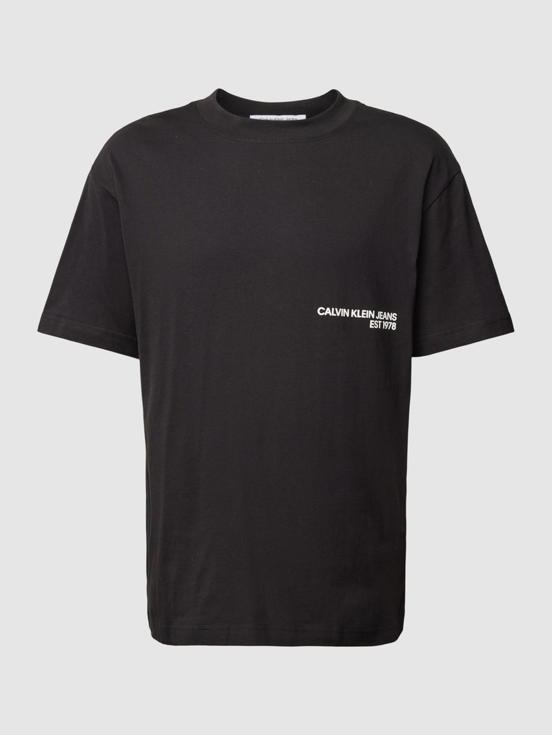 T-Shirt mit Label-Print Modell 'SPRAY' in black