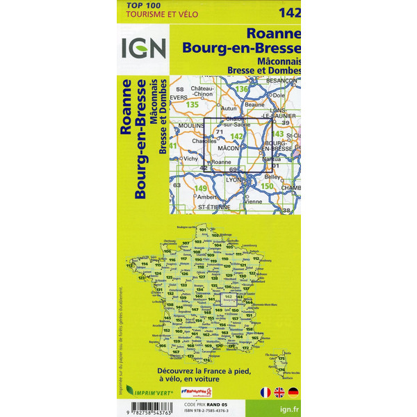 Roanne Bourg-en-Bresse 1:100 000 - Karte