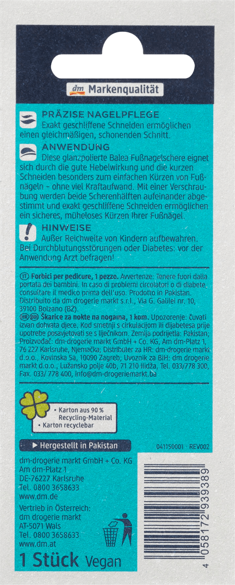 Fußnagelschere, 1 St