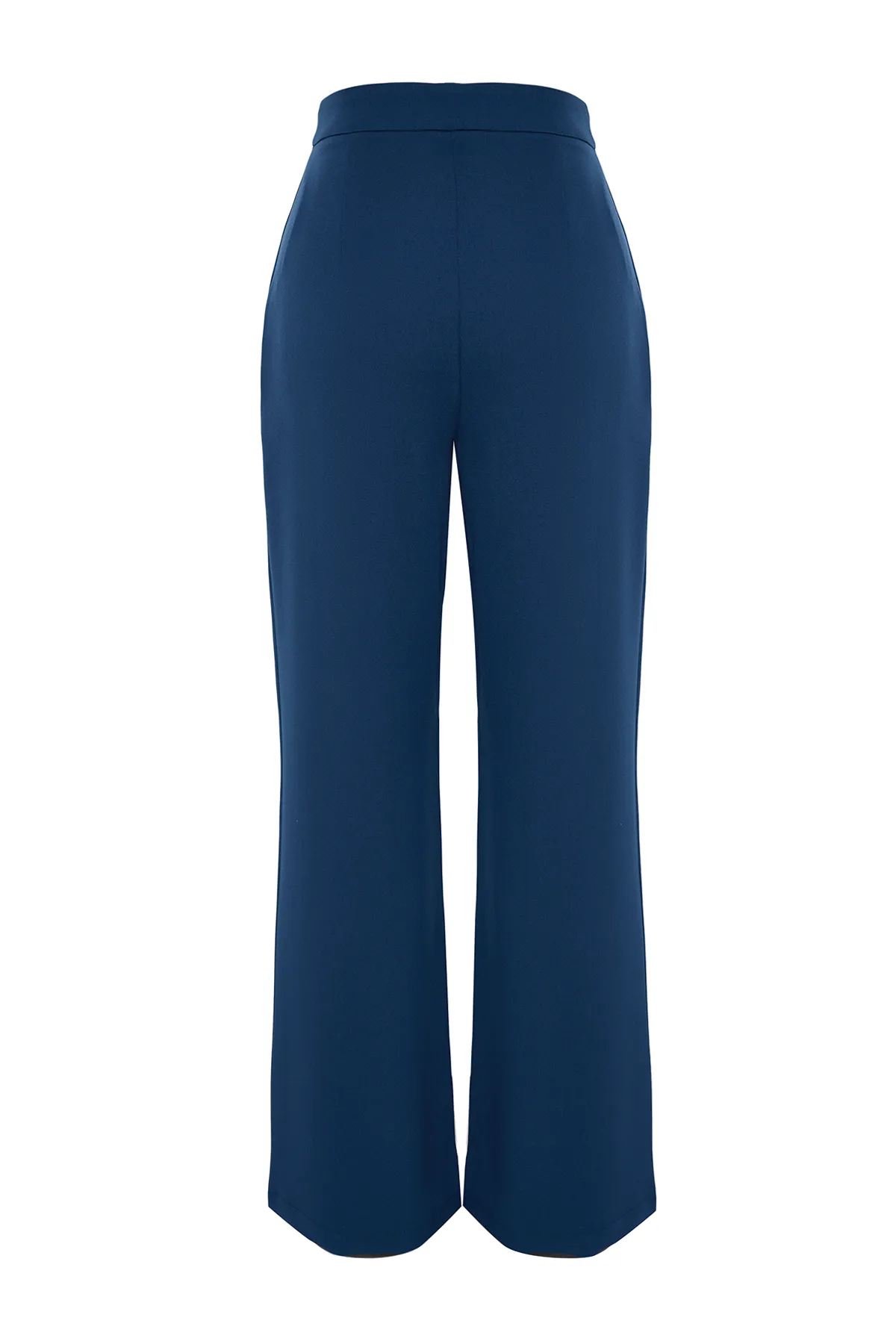 Trendyol Collection  Marineblaue gewebte Hose mit weitem Bein, weitem Bein und hoher Taille TWOAW22PL0066