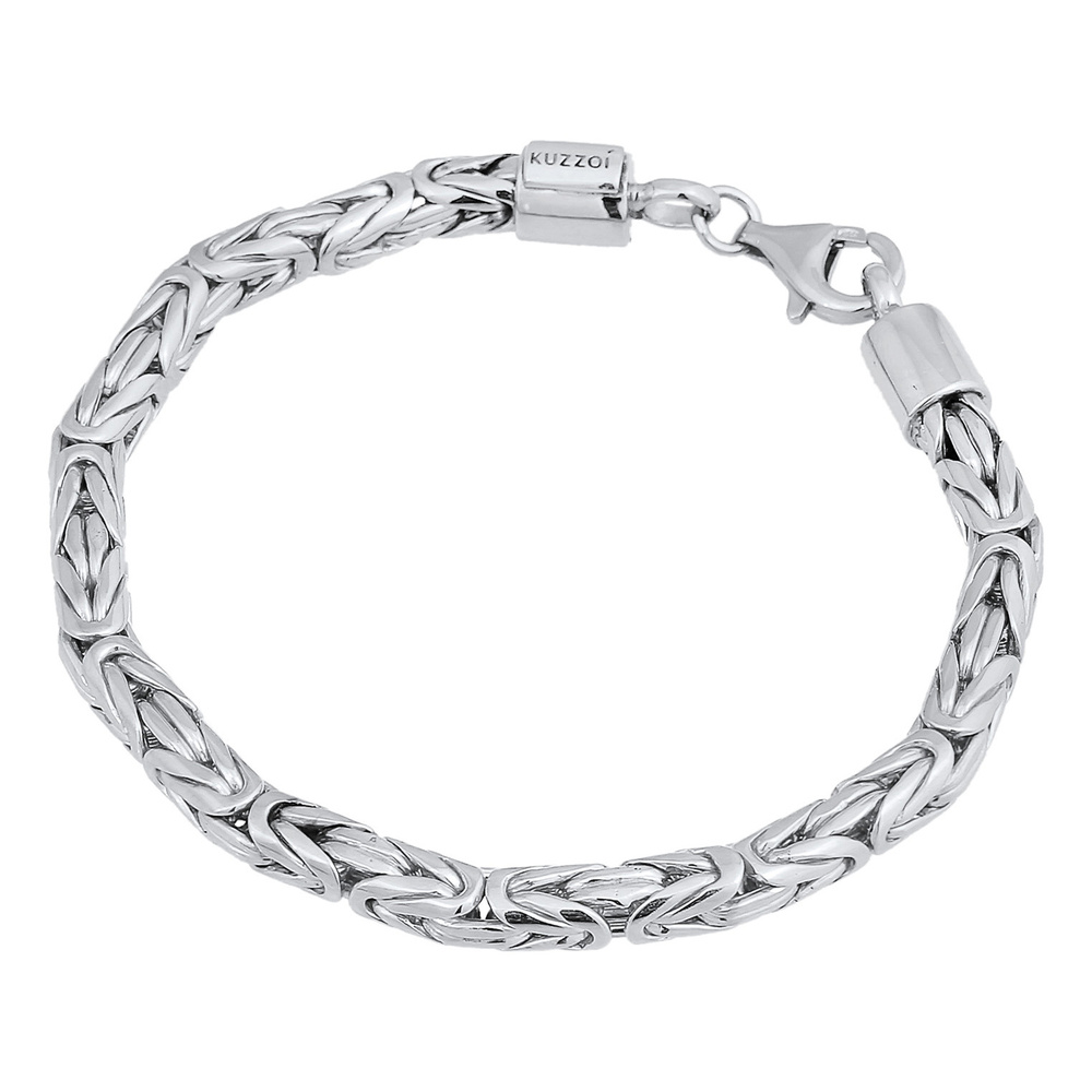 KUZZOI KUZZOI Bracelet Hommes Rond maillons tendance en argent sterling 925 Bracelet