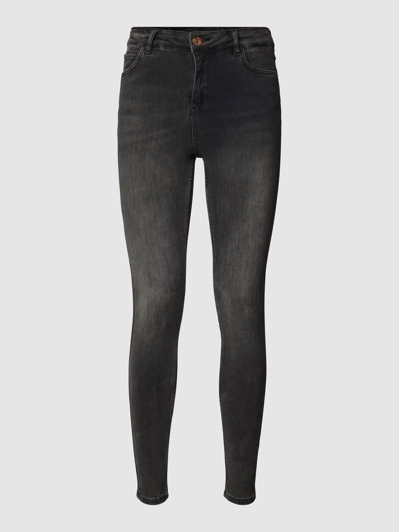 High Waist Skinny Fit Jeans mit Stretch-Anteil in schwarz