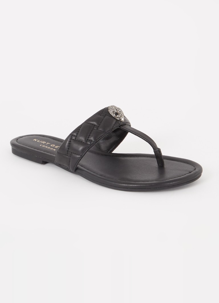 Kapcie Kurt Geiger Kensington ze skóry cielęcej z metalicznym wykończeniem