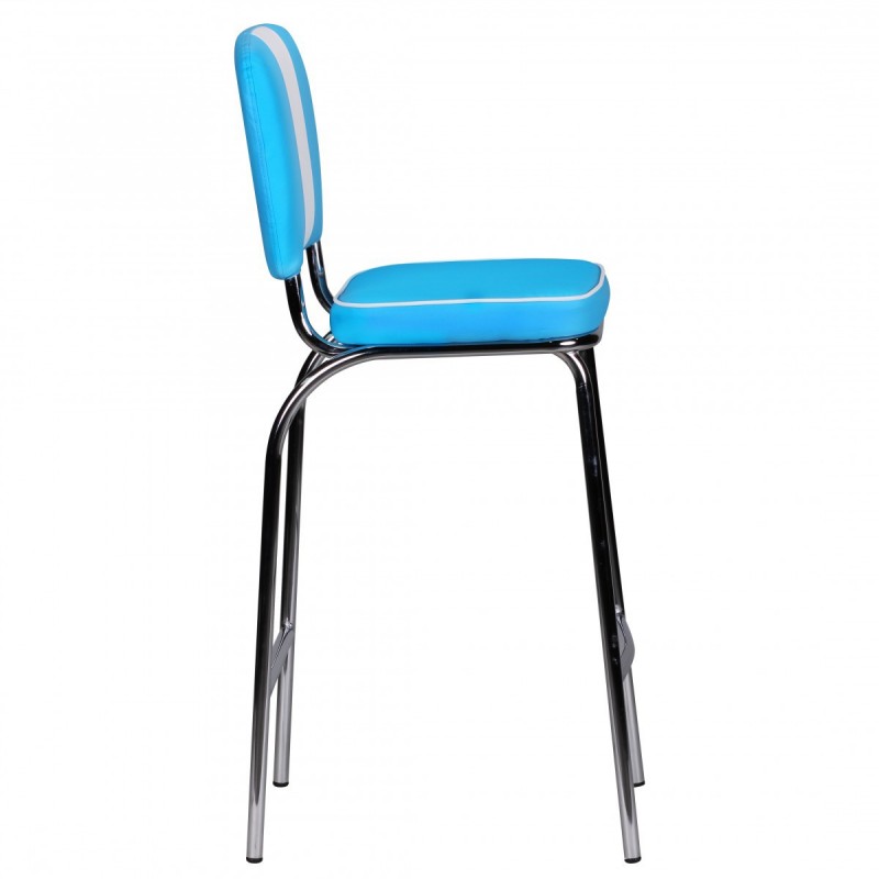 Wohnling Barstuhl American Diner 50er Jahre Retro Blau Weiß
