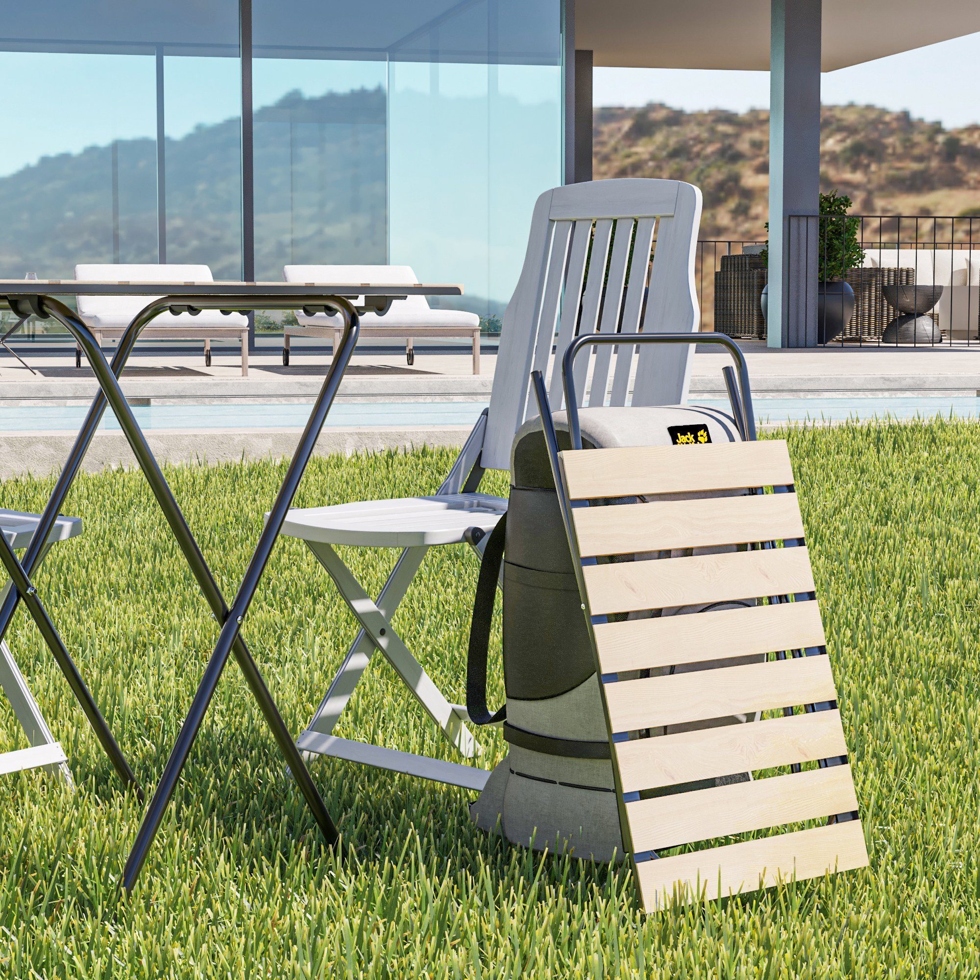 Moblix Klapptisch ESSEN klappbarer Tisch, All-In-One Klappmöbel für Balkon/Camping/Küche (Einzelmöbel, Einzelstück)