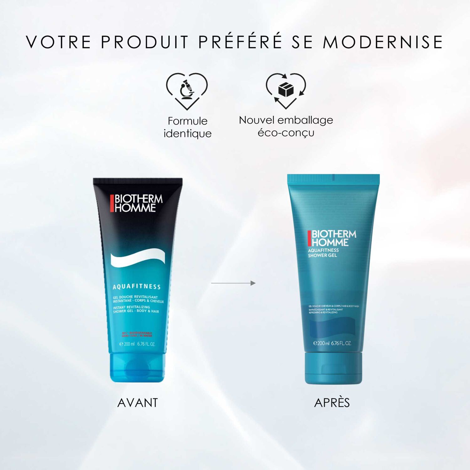 Biotherm Aquafitness Gel Douche pour Homme Corps et Cheveux