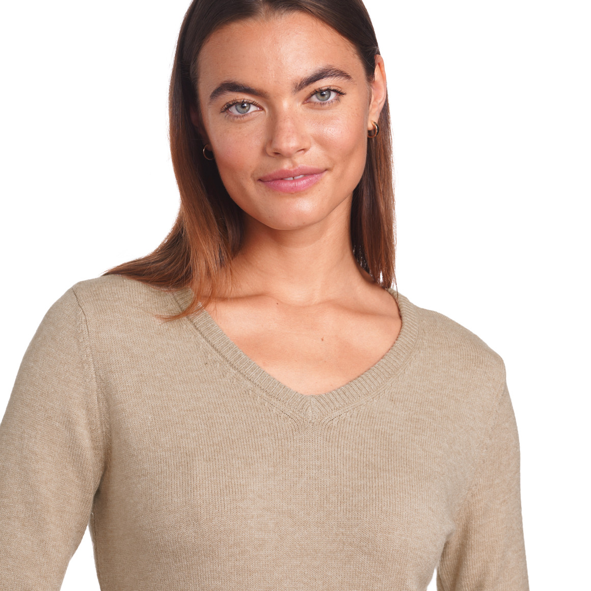 Damen Feinstrickpullover mit V-Ausschnitt
