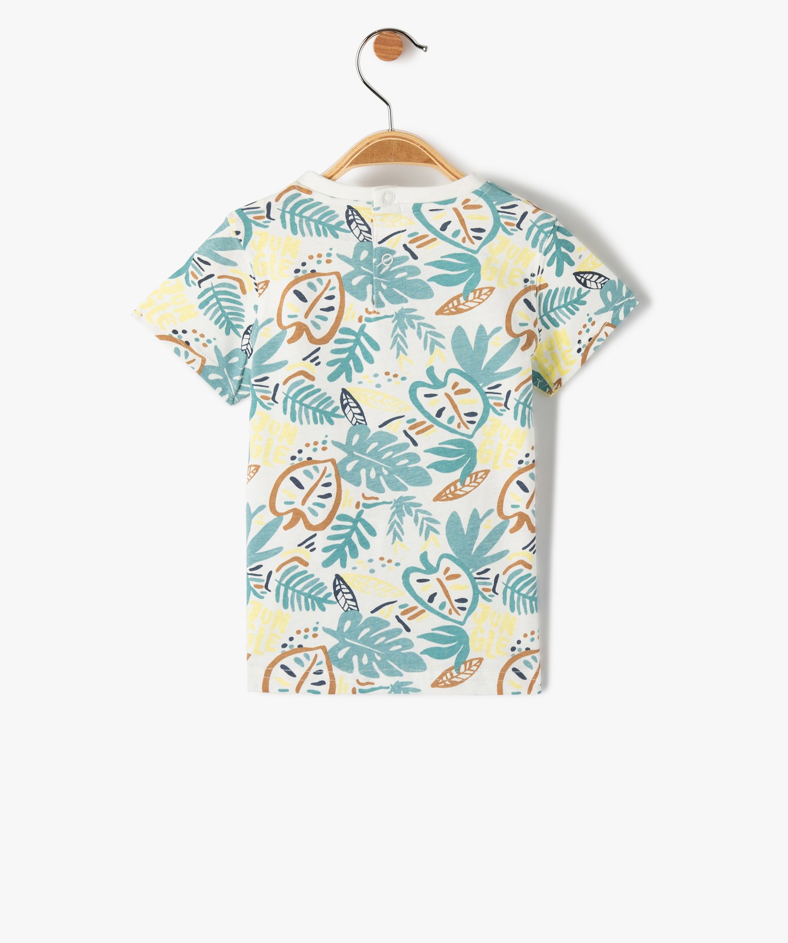 Tee-shirt bébé Garçon à manches courtes imprimé feuillages ecru | GEMO