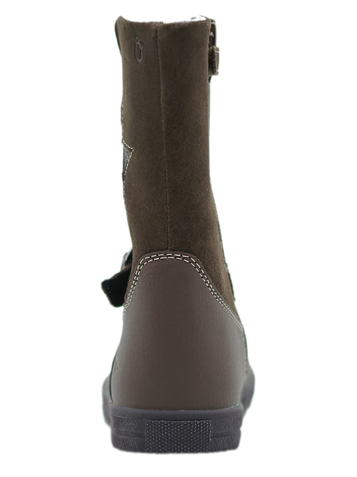 lamino Leder-Boots in Khaki günstig kaufen