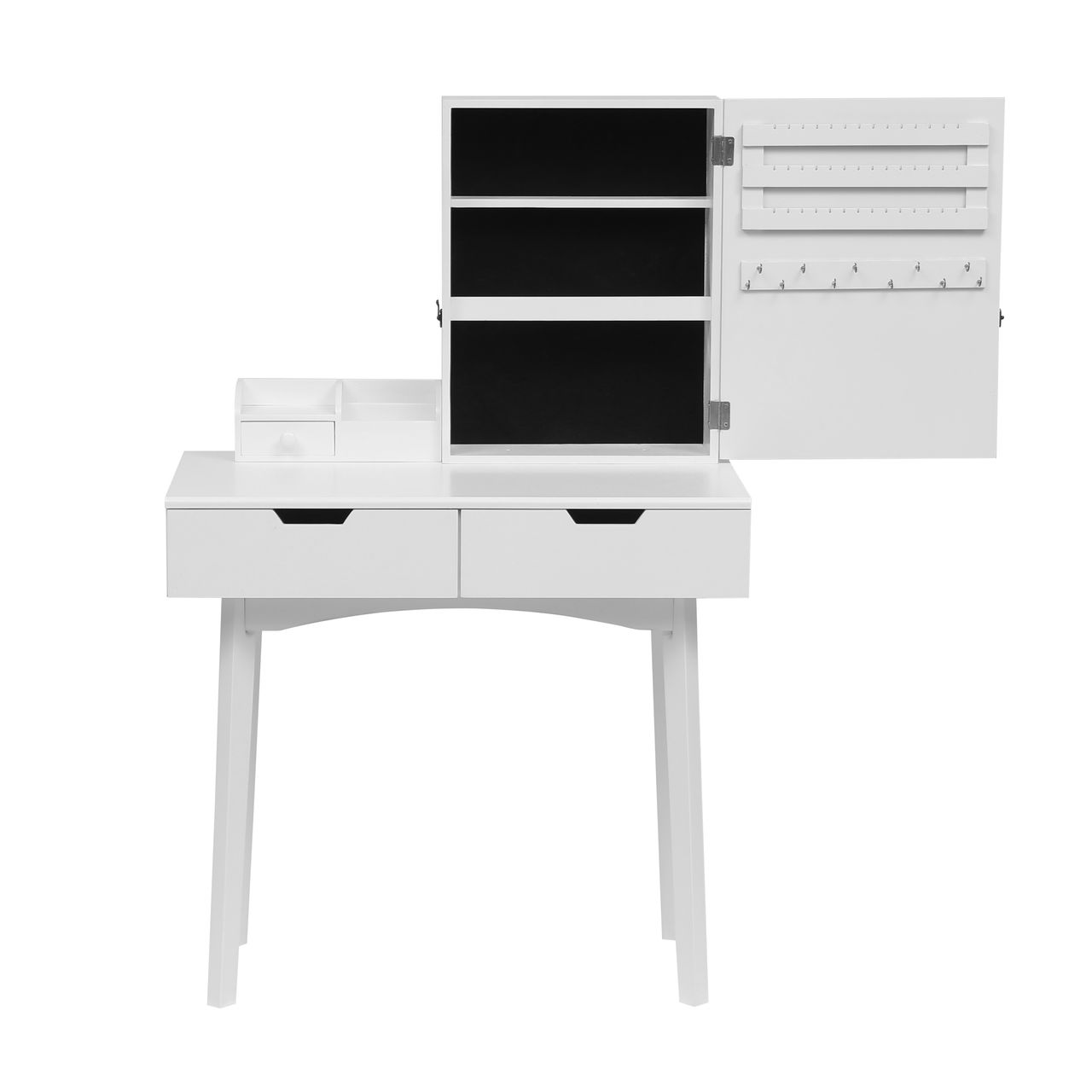 Happy Home Happy Home Schminktisch mit Spiegel, 3 Schubladen und Hocker HDT08-WEI weiß