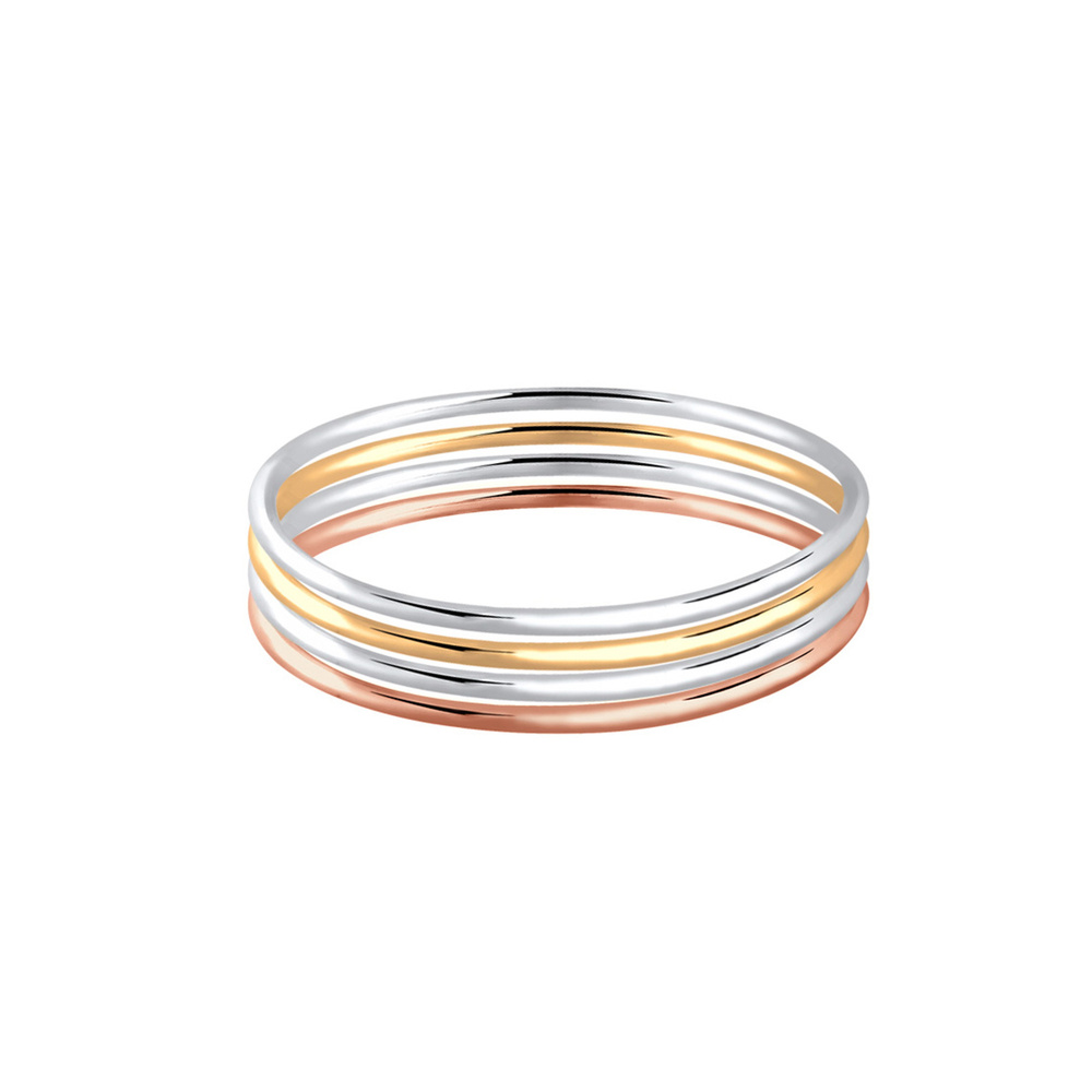 Elli Elli Bague Femmes Empilables Set tricolores en argent sterling 925 Bague
