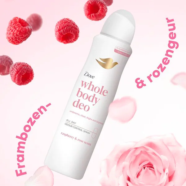 Dove teljes testes málna és rózsa dezodor spray 150ml