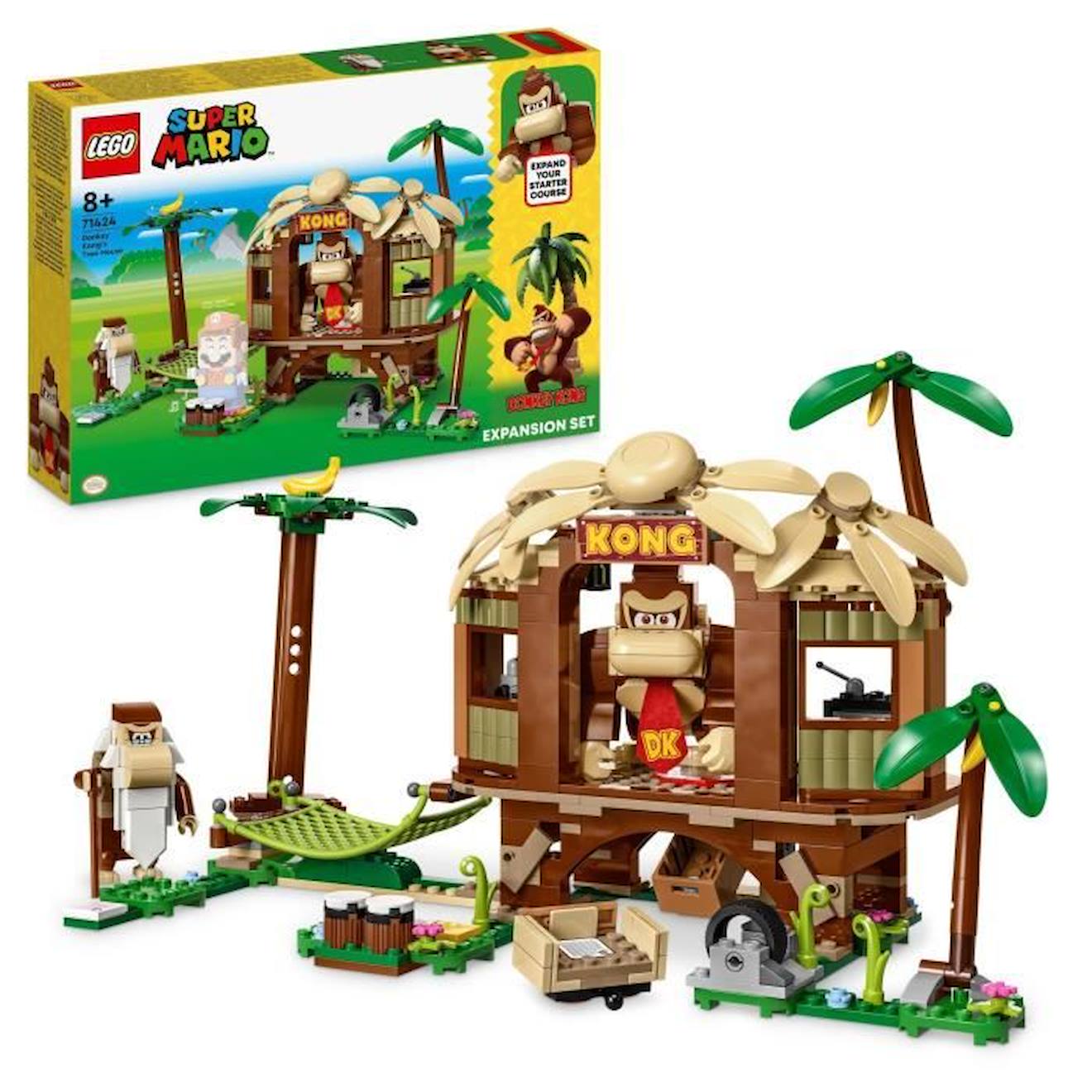 LEGO® Super Mario 71424 Ensemble d'Extension La Cabane de Donkey Kong, Jouet à Combiner avec Pack de Démarrage marron