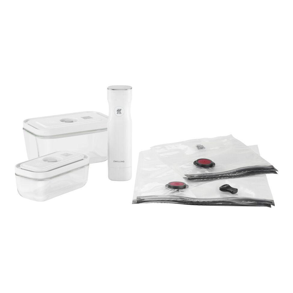 Vakuum Starterset, Glas / S/M, 7-tlg, Weiß