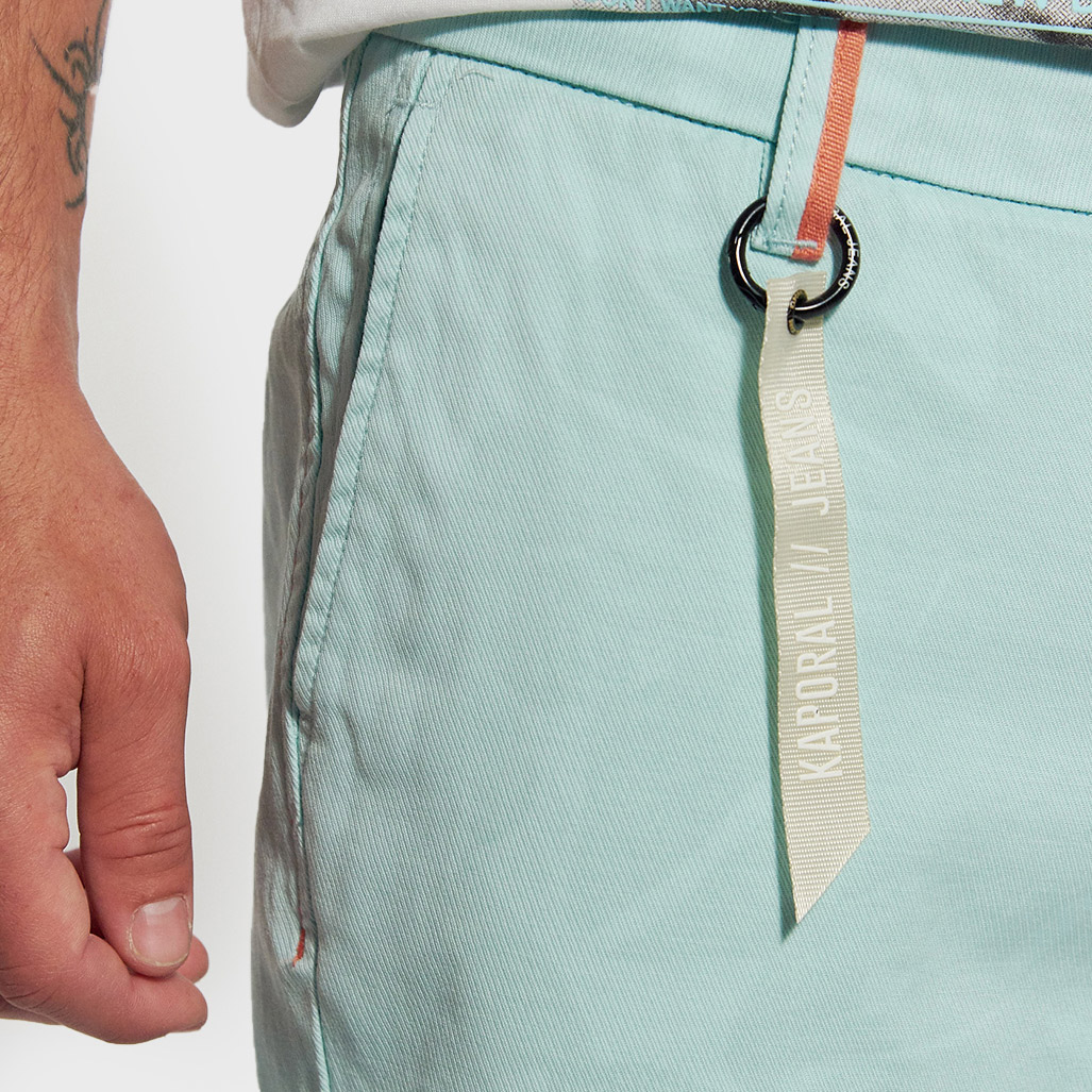 WESLY  Short Homme regular bleu imprimé fleuri en 100% coton