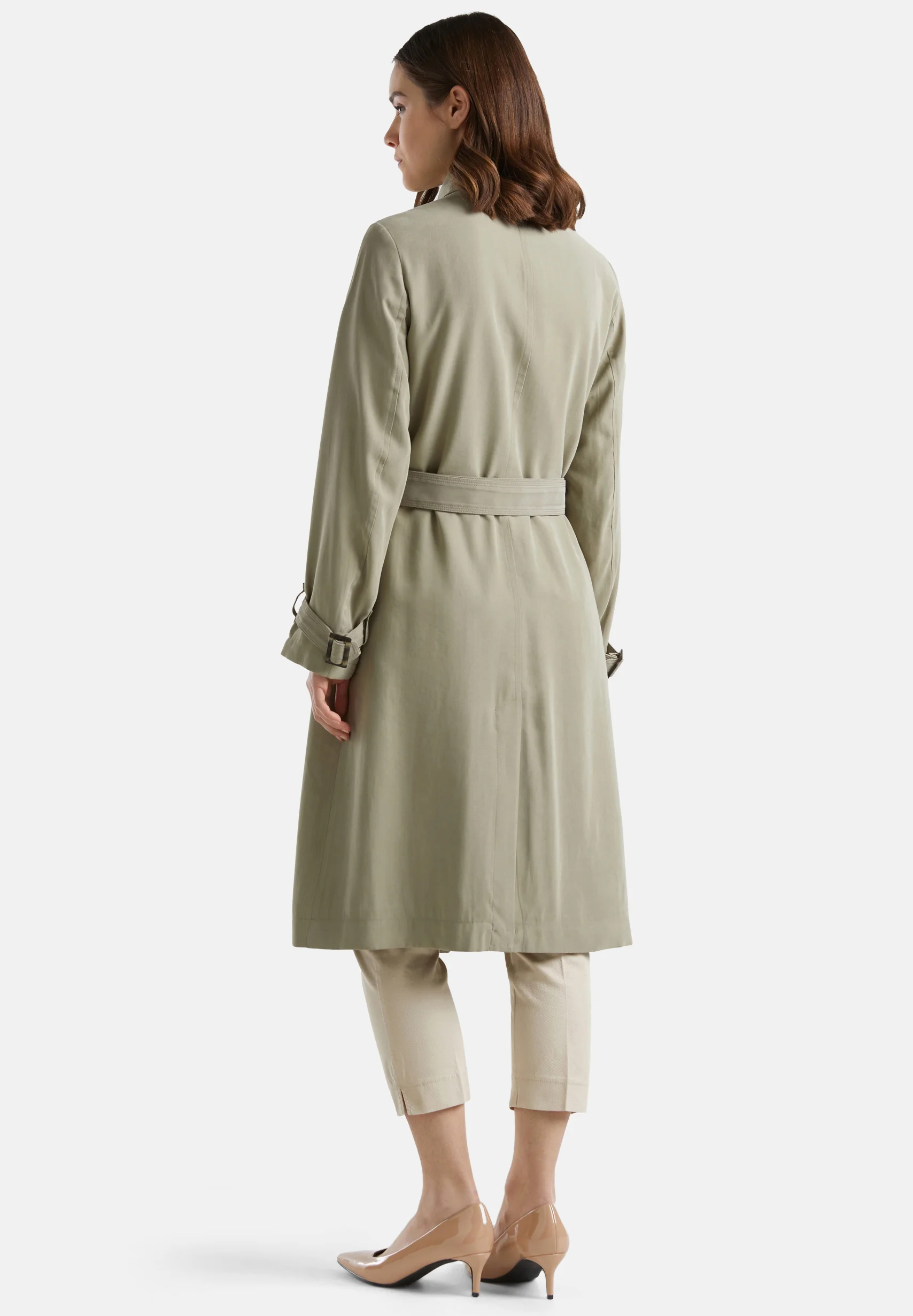 Gabardina cruzada midi United Colors of Benetton