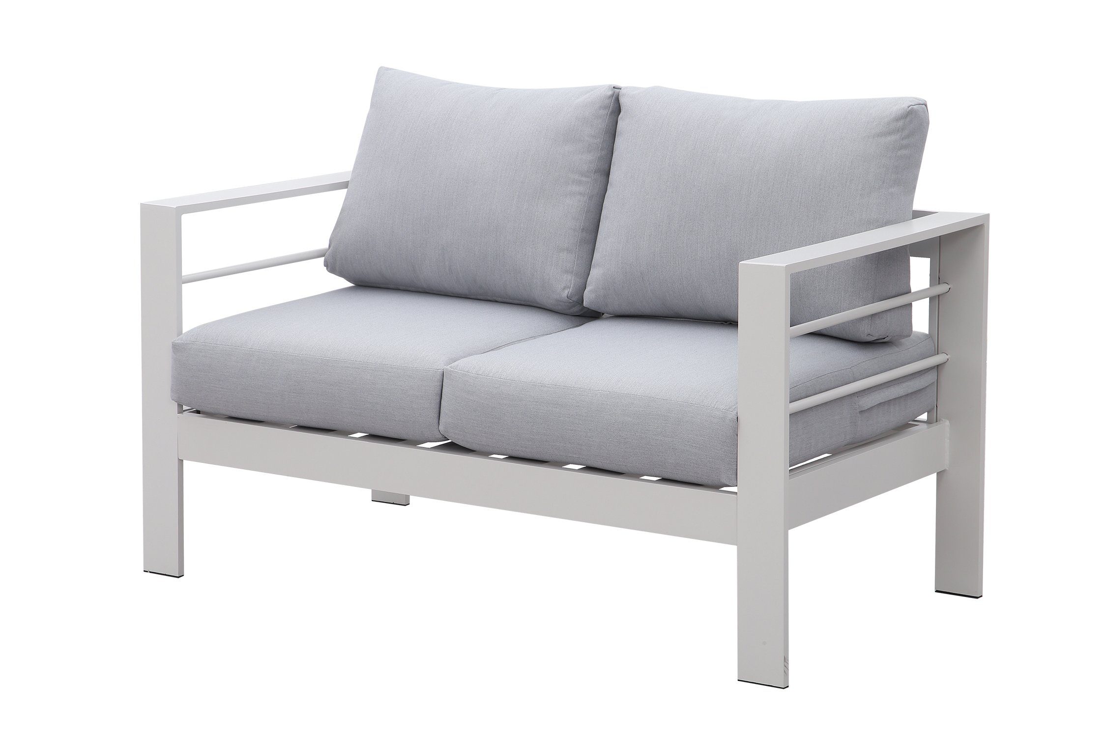 MeXo Loungeset 5-Sitzer Aluminium Gartenmöbel Set, (Terrassemöbel Set, 4-tlg., mit Sofa, Tisch), Lounge-Set Garten Balkon Terrasse für 5 Personen