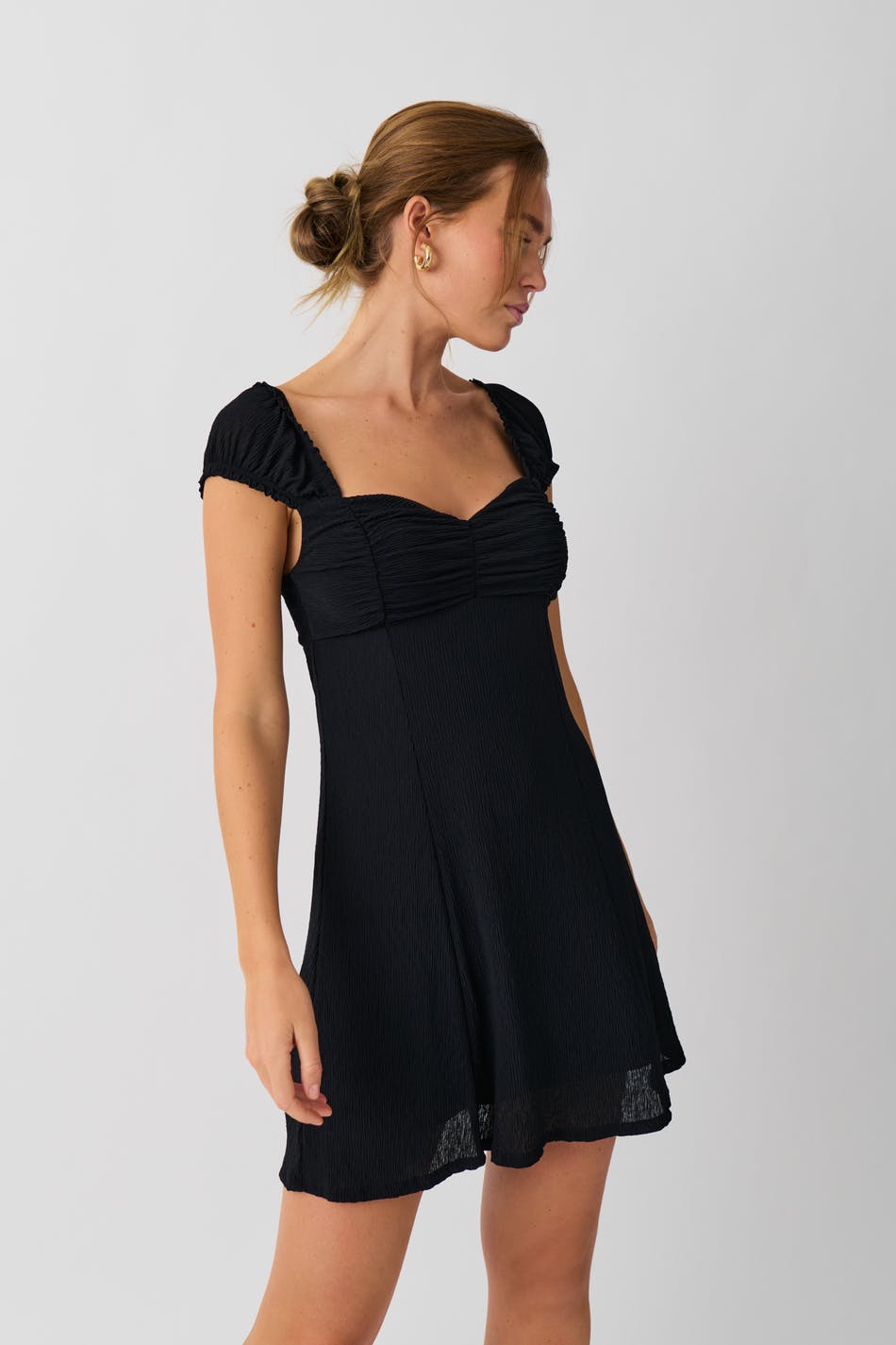 Crinkle mini dress