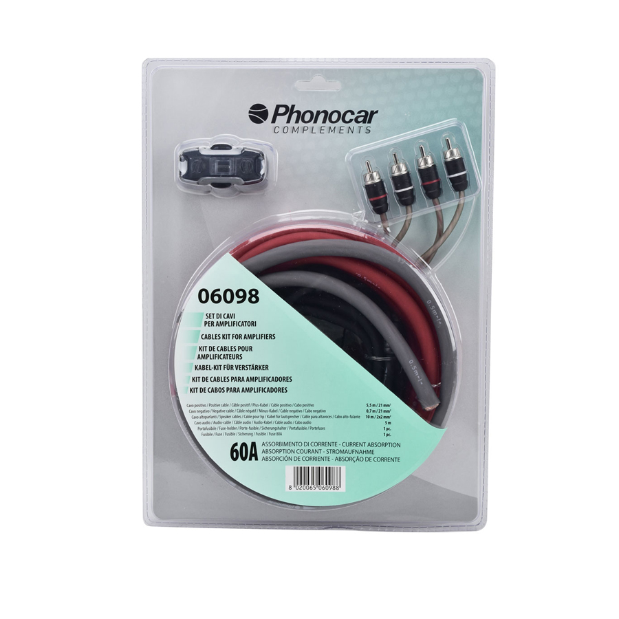 Kabelkit 06098 für Verstärker, 60A, von Phonocar - ATU