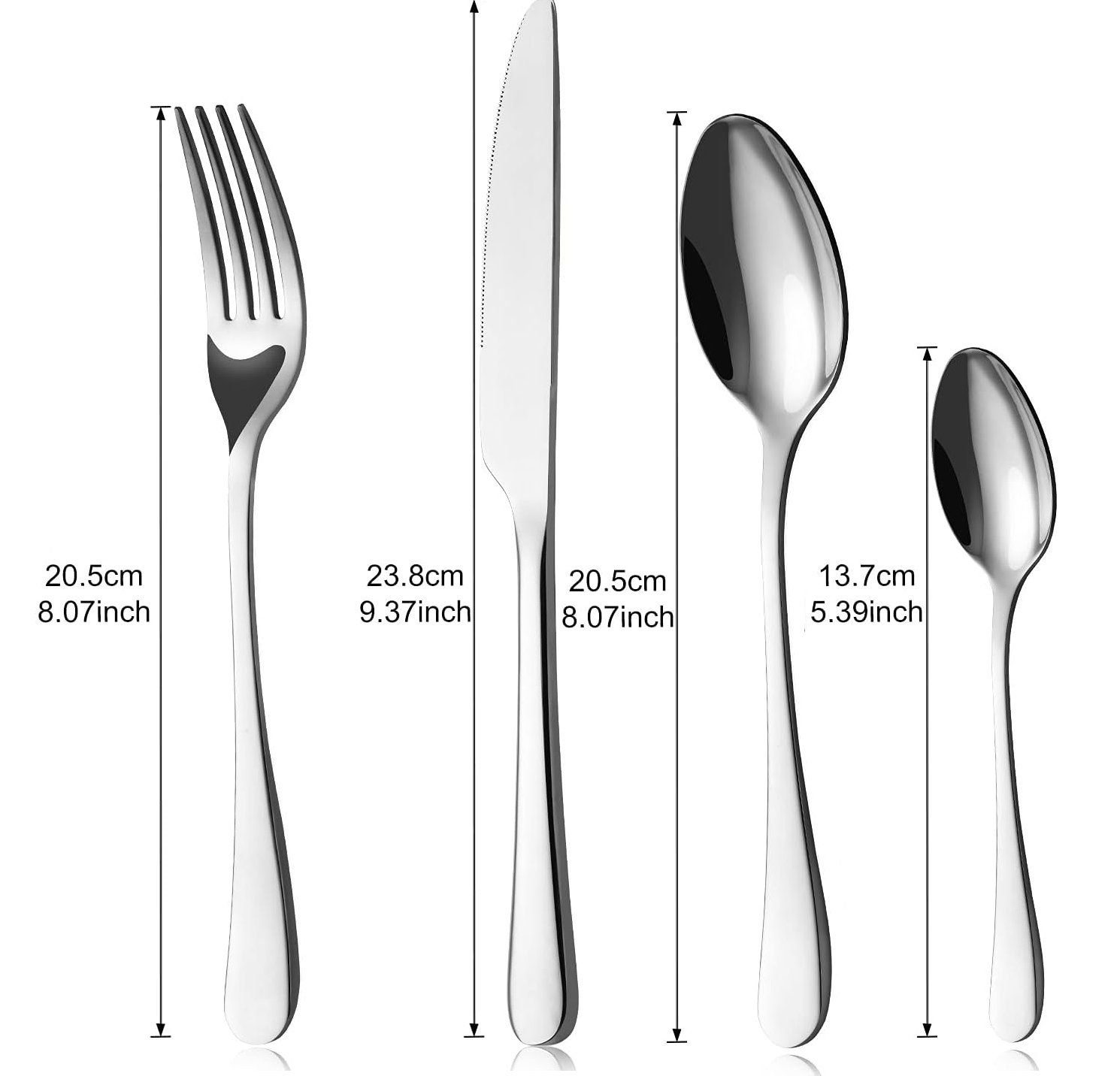 Yaviel Besteck-Set 24 Teilig 6 Personen Besteck Edelstahl Besteckset, Essbesteck Set mit Messer Gabel Löffel Hochwertiges Edelstahlbesteck