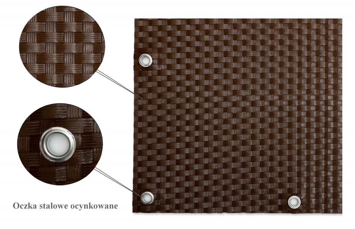 Progresja Polyrattan Balkonichtschutz mit Metallösen - Braun 1m x 3m