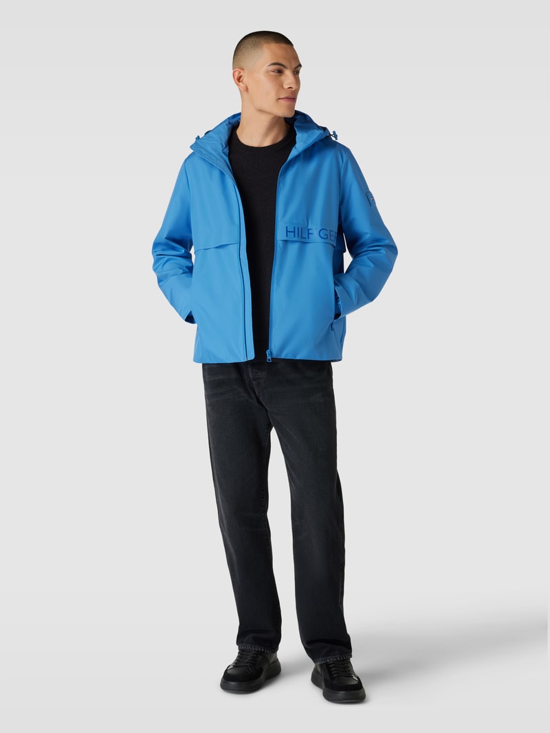 Jacke mit Stehkragen in aqua blau