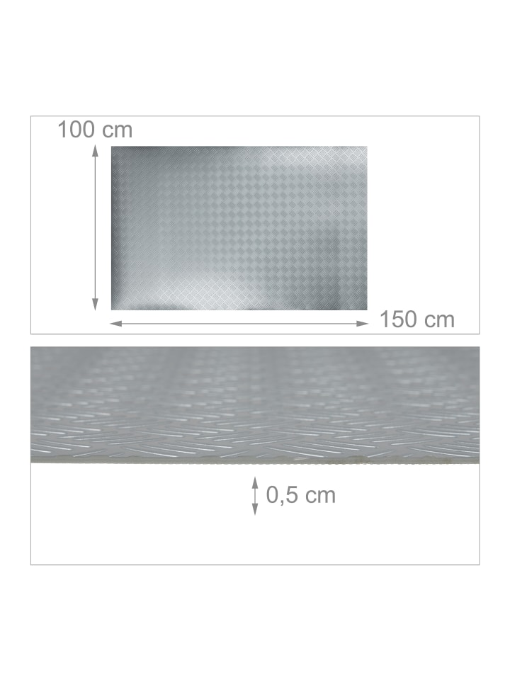 relaxdays Bodenschutzmatte in Silber - (B)150 x (T)100 günstig kaufen onesize