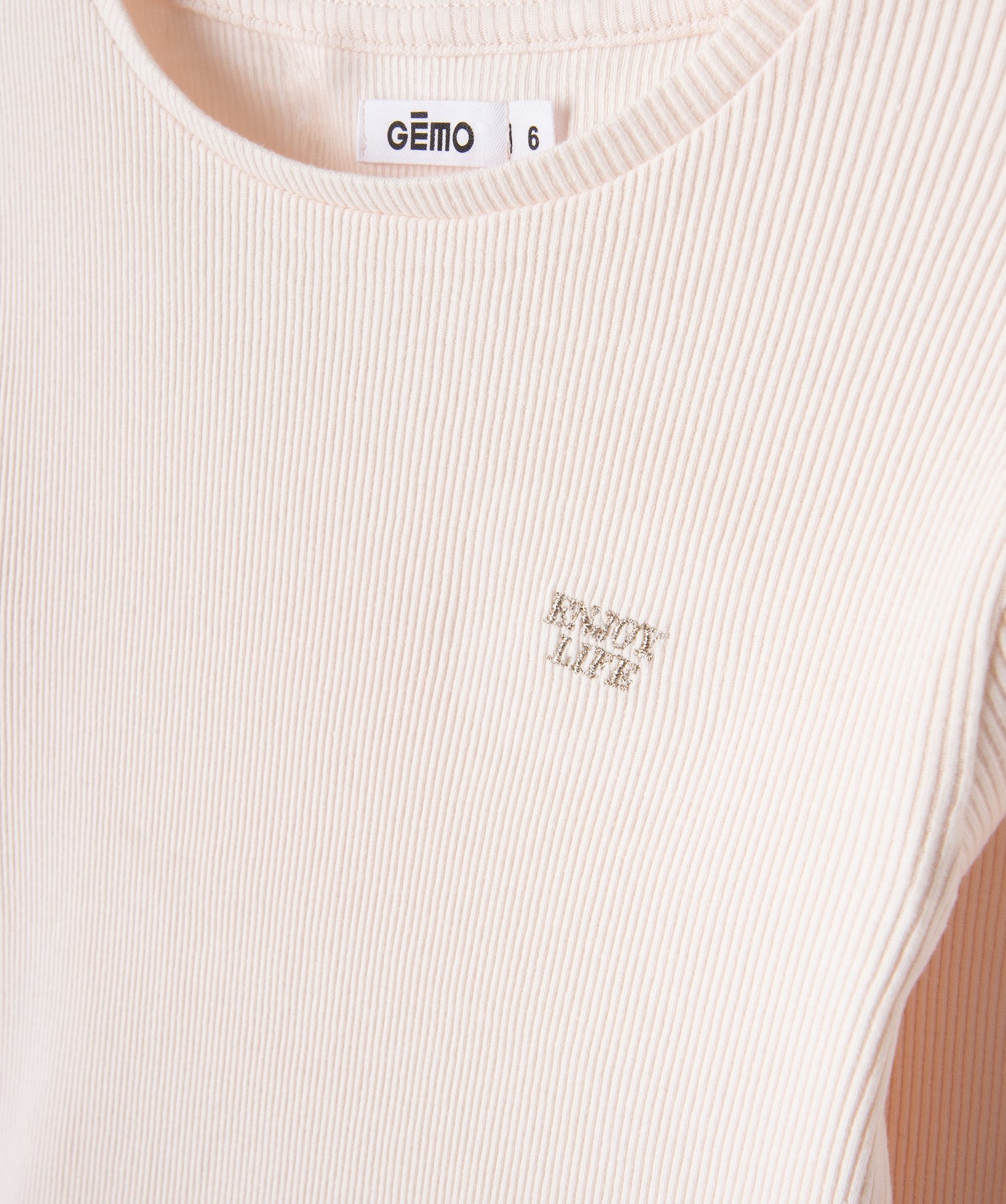 Tee-shirt à manches longues et maille ctelée fille rose | GEMO