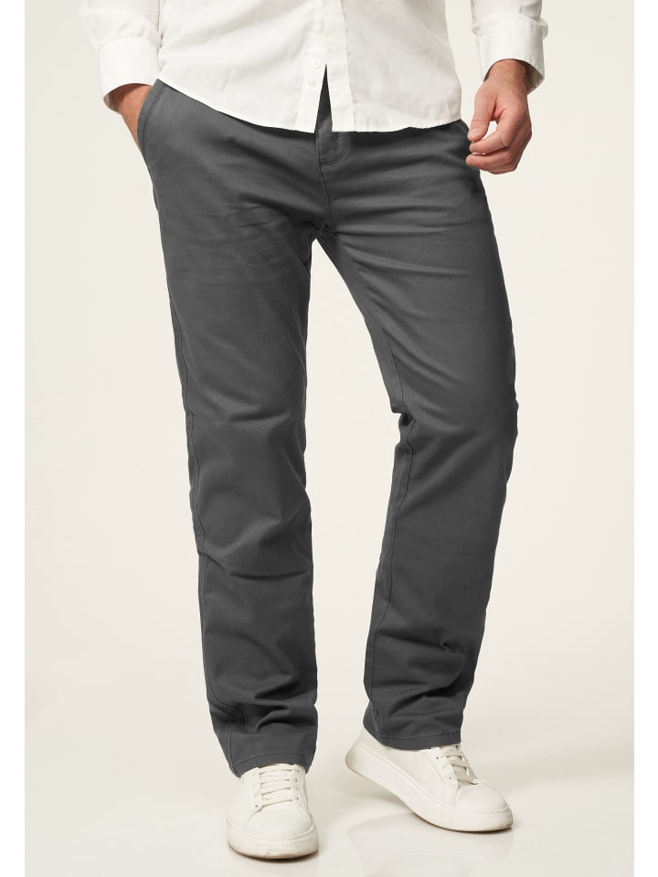 DAILY COTTON Chinohose - DCDAVIE Chino Hose Jeans Stoffhose Straight-Fit in Dunkelgrau günstig kaufen