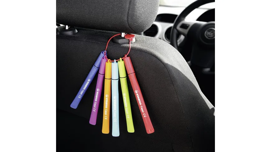 STABILO® Filzstift mit Kappenring - STABILO Cappi - 12er Pack - mit 12 verschiedenen Farben sortiert