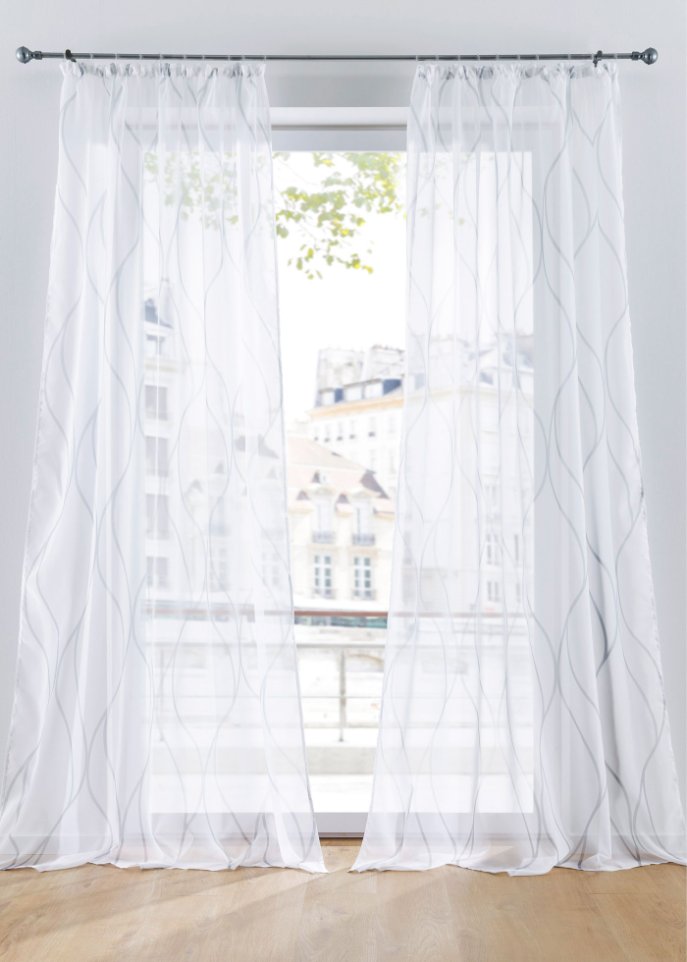 Gardine mit Wellen Druck (1er Pack)