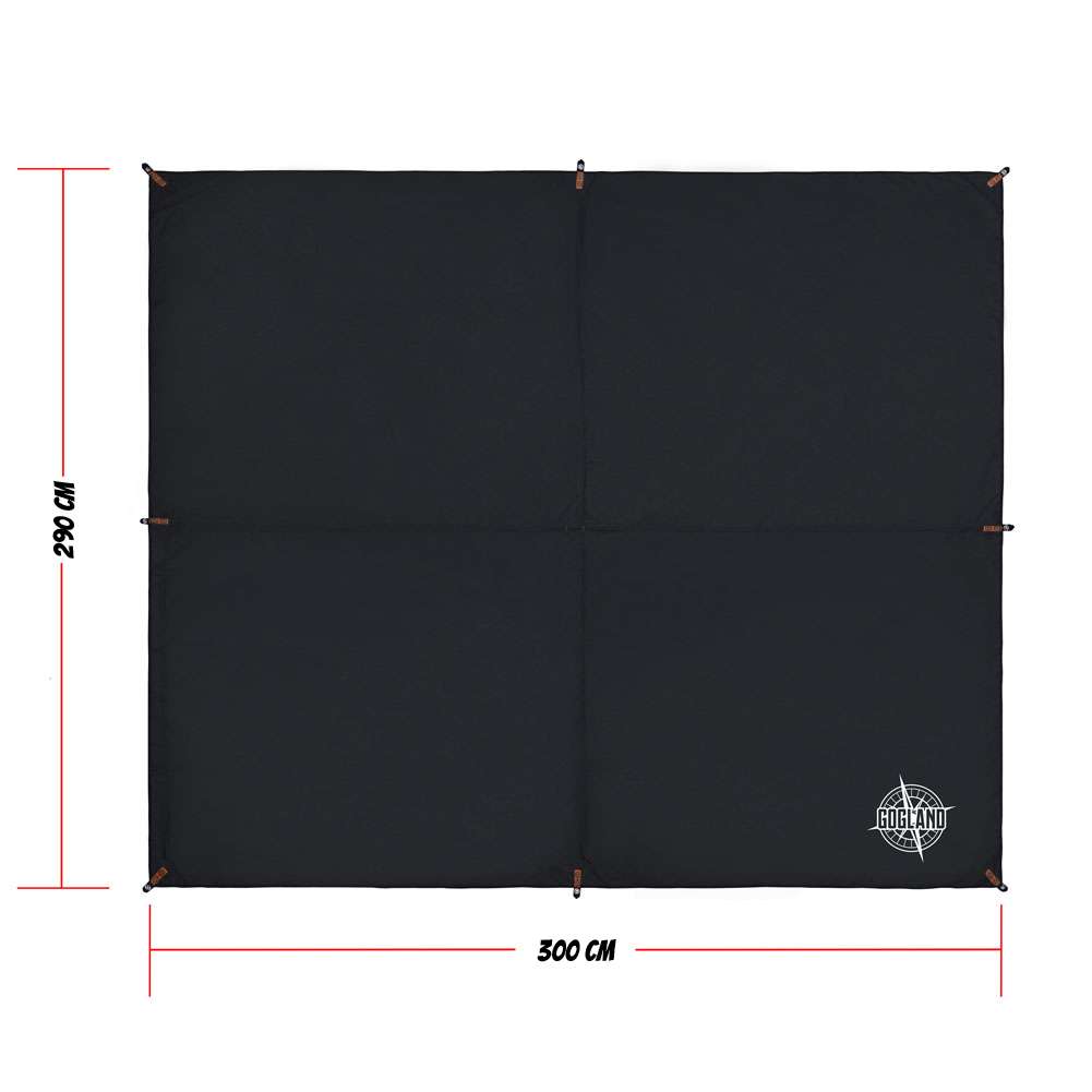 GOGLAND Outdoor UV-Schutz Tarp Zeltplane 300 x 290 cm schwarz