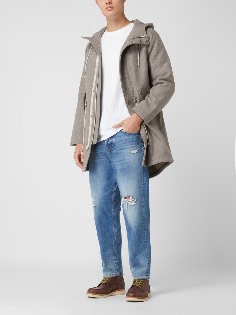 Kurzmantel mit Kapuze Modell 'Johansen' in beige