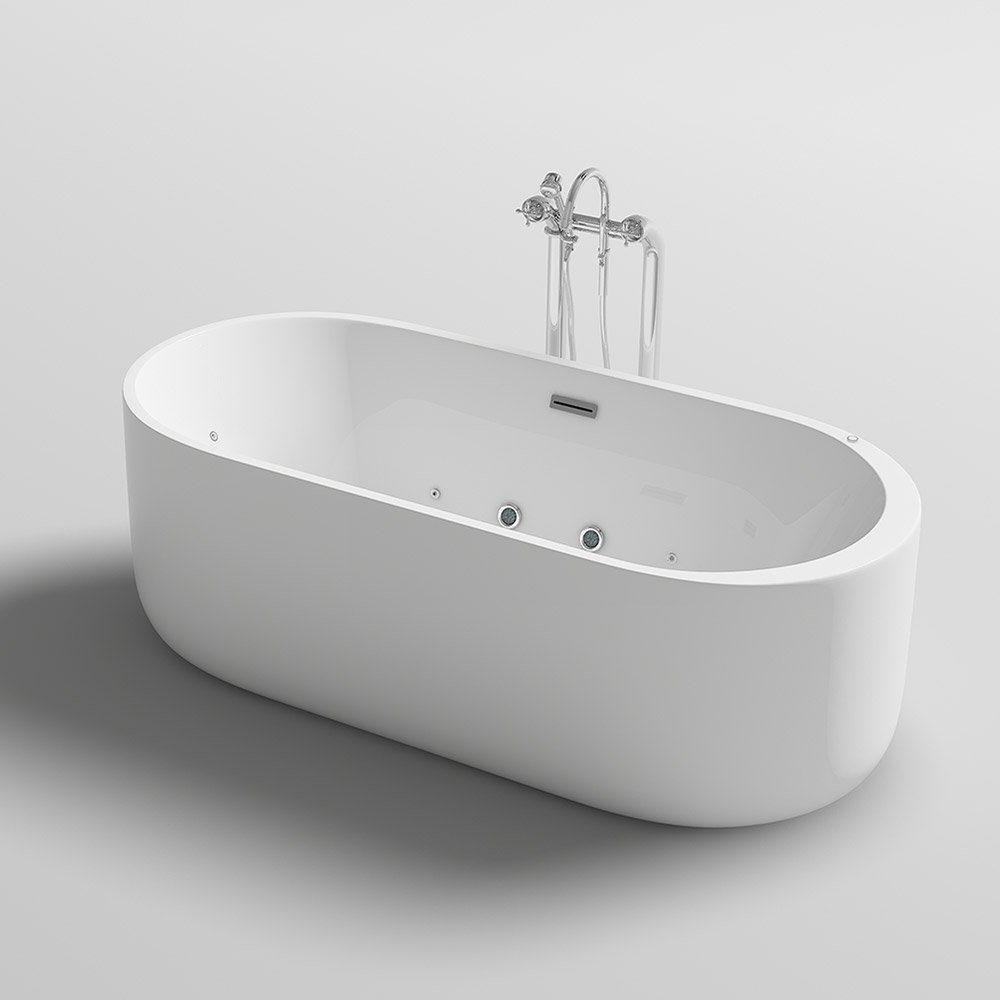 HOME DELUXE Badewanne BOLA PLUS, inkl. Whirlpoolfunktion - Maße: 170 x 80 x 58 cm I Indoor Jacuzzi