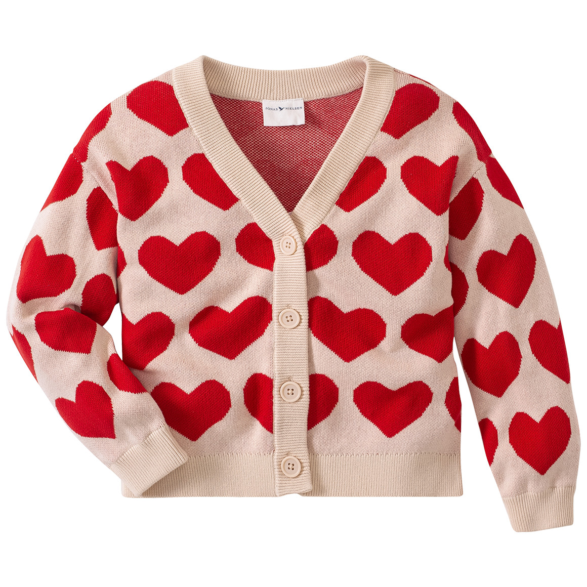 Mädchen Strickjacke mit Herz-Allover
