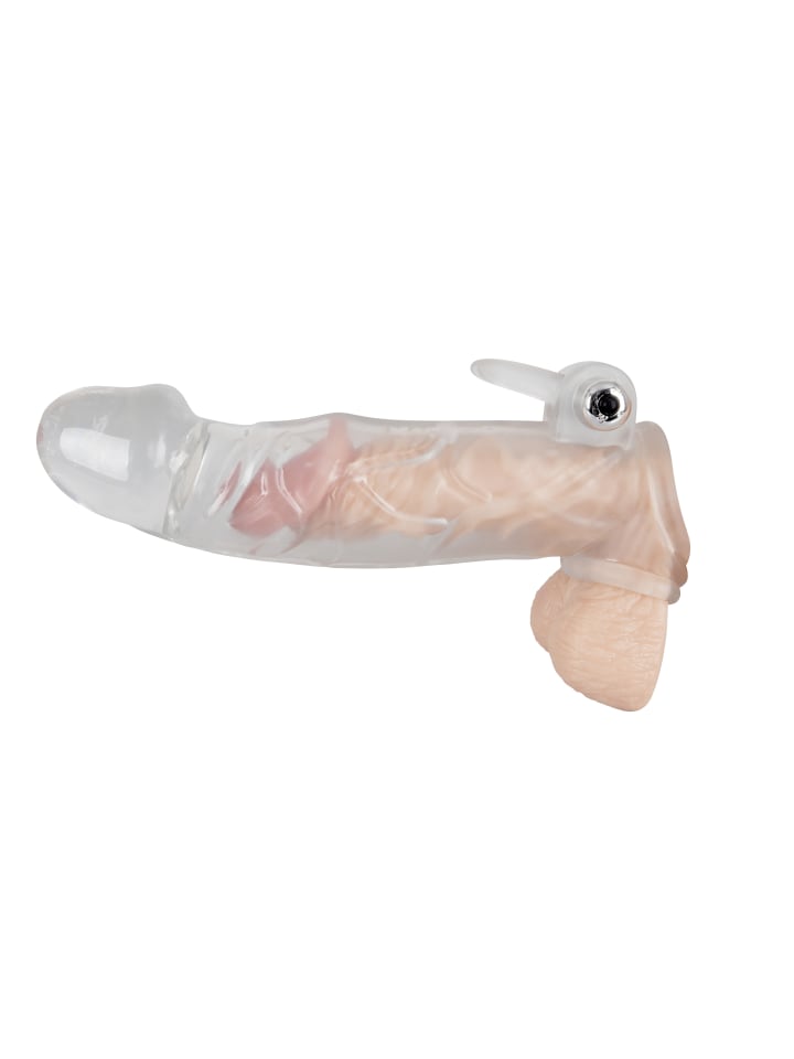 Crystal Clear Penissleeve Penis sleeve with extension and vibration in transparent günstig kaufen 23 cm
