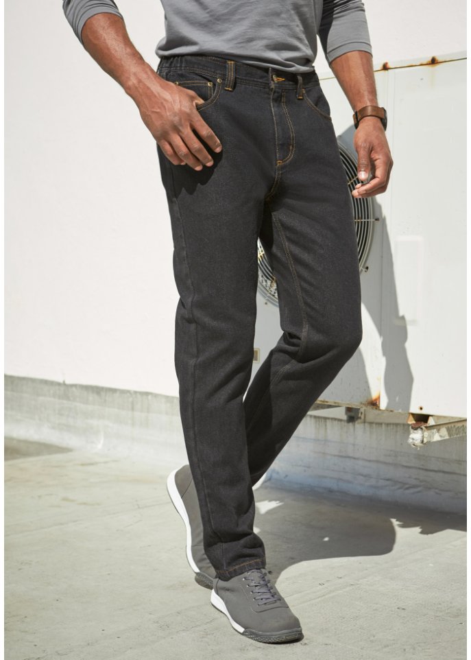 Classic Fit Jeans mit seitlichem Dehnbund, Straight